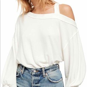 Free People Flaunt it one shoulder white ivory